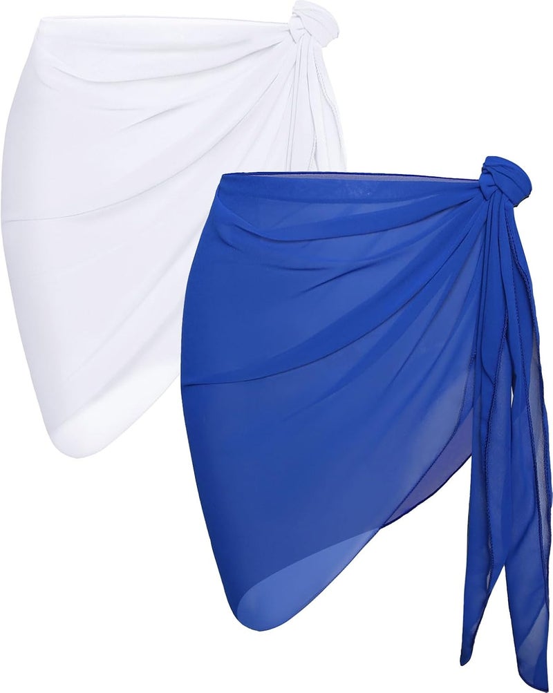 CHICGAL 2 Pieces Women Beach Sarong Bathing Suit Wrap Skirt Sheer Bikini Swimsuit Cover Ups for Swimwear - Image 1